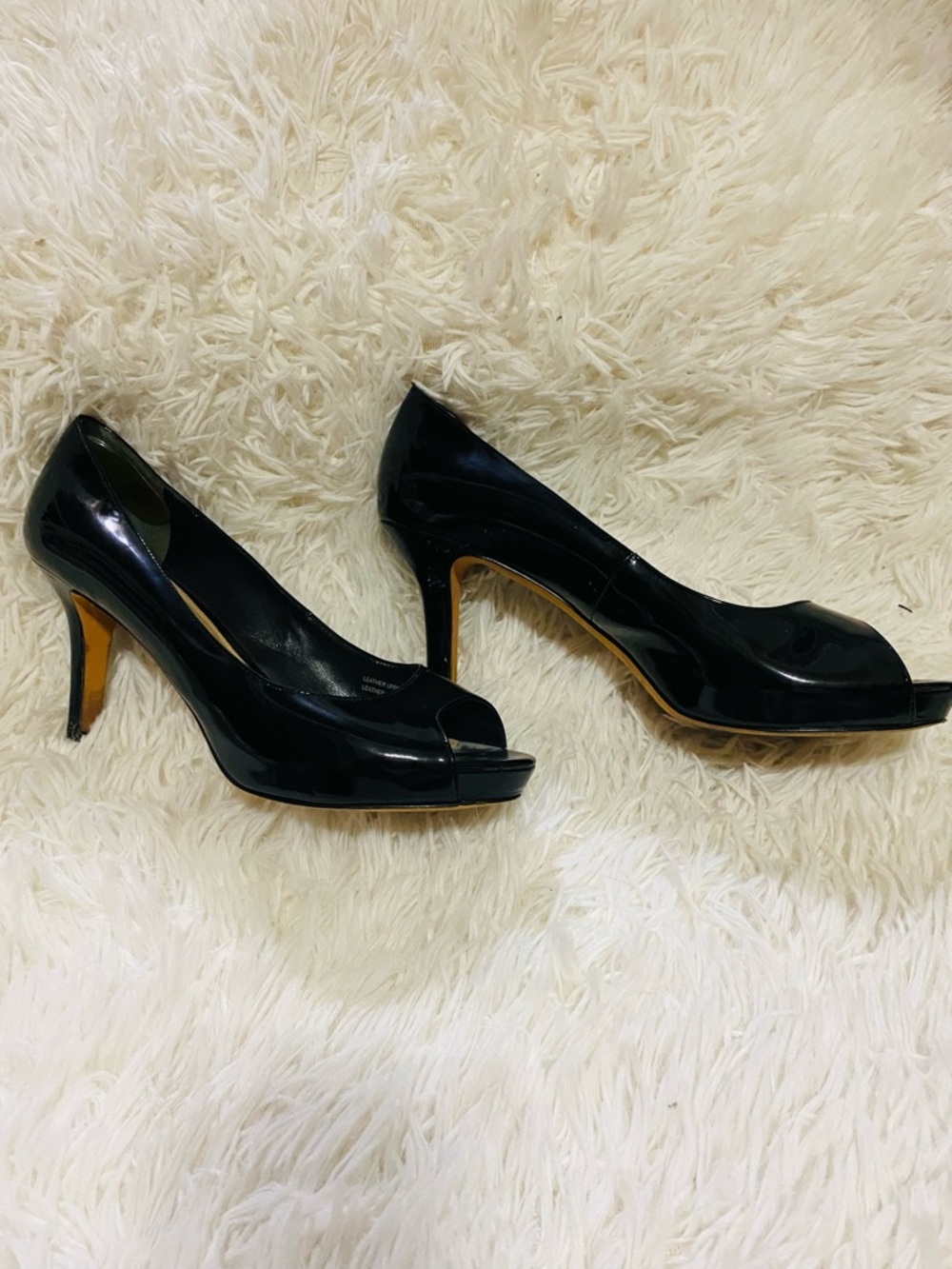 Via Spigo Black Patent Leather Peep Toe Pumps Heels 9M Italy - Picture 12 of 15